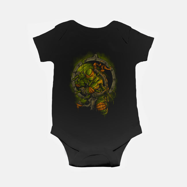 Turtle Titan-baby basic onesie-coldfireink