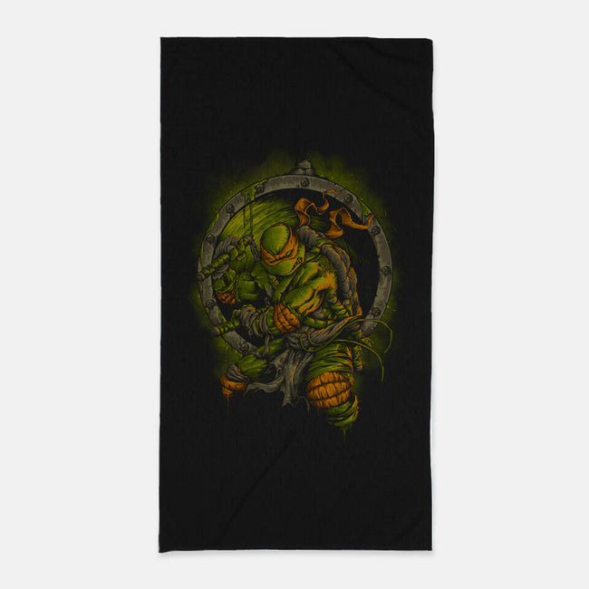 Turtle Titan-none beach towel-coldfireink