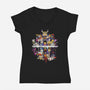 Two Routes-womens v-neck tee-Daeron
