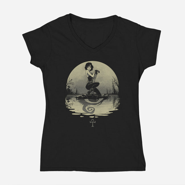 Sailing With Death-womens v-neck tee-Rodrigo Gafa