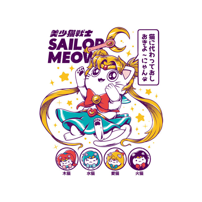 Sailor Meow-none removable cover w insert throw pillow-ilustrata