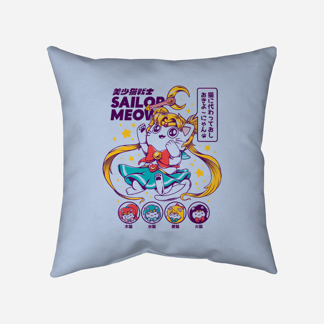 Sailor Meow-none removable cover w insert throw pillow-ilustrata
