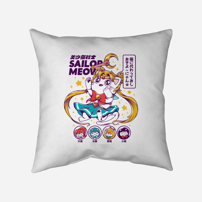 Sailor Meow-none removable cover w insert throw pillow-ilustrata