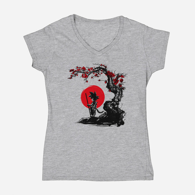 Saiyan Under The Sun-womens v-neck tee-ddjvigo