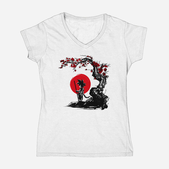 Saiyan Under The Sun-womens v-neck tee-ddjvigo
