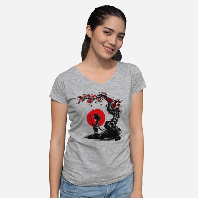 Saiyan Under The Sun-womens v-neck tee-ddjvigo