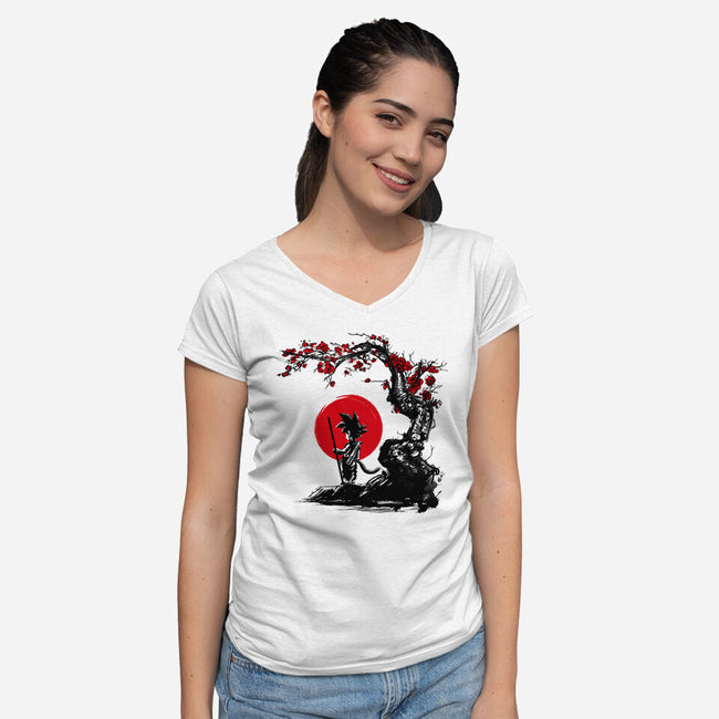 Saiyan Under The Sun-womens v-neck tee-ddjvigo