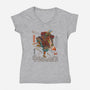 Samurai Raphael-womens v-neck tee-ChetArt