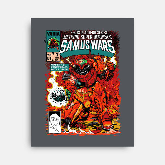 Samus Wars-none stretched canvas-ninjaink