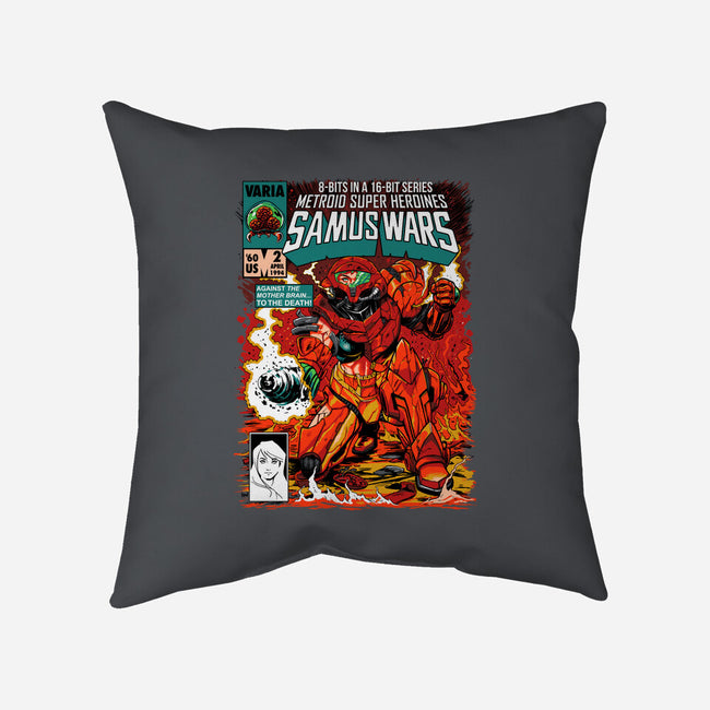 Samus Wars-none removable cover w insert throw pillow-ninjaink