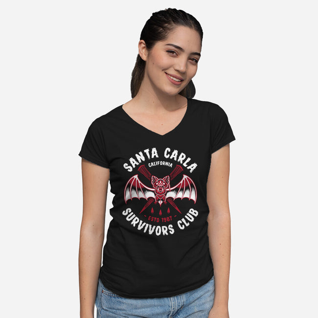 Santa Carla Survivors Club-womens v-neck tee-Nemons