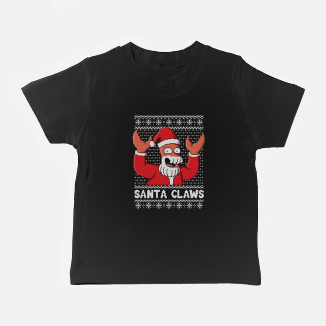 Santa Claws-baby basic tee-NemiMakeit