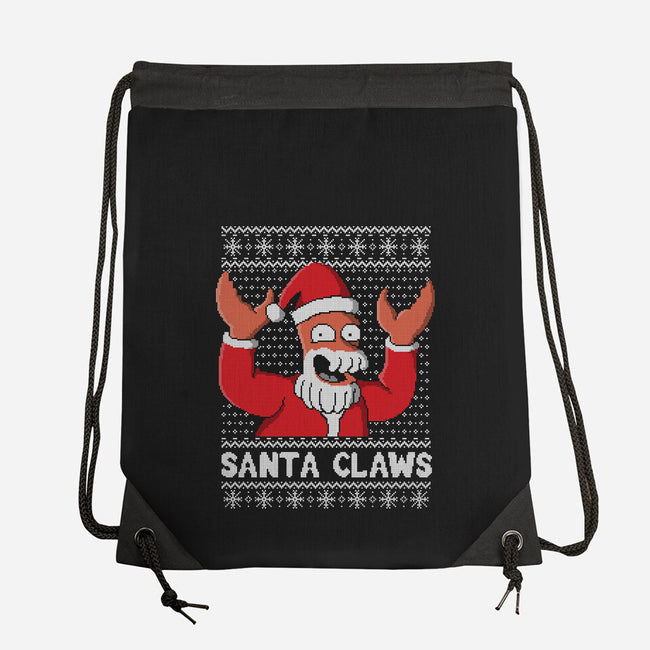 Santa Claws-none drawstring bag-NemiMakeit