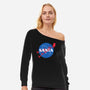 Santa's Space Agency-womens off shoulder sweatshirt-Boggs Nicolas
