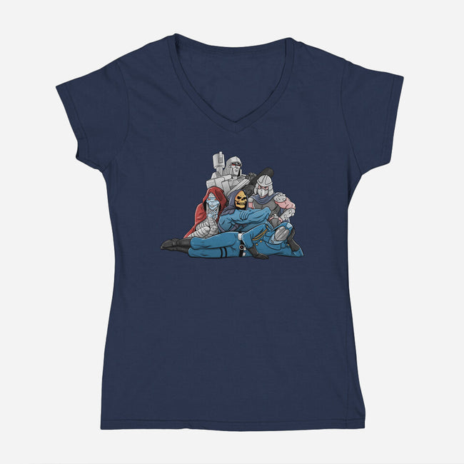 Saturday Breakfast Club-womens v-neck tee-Skullpy