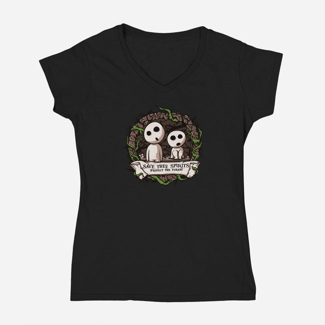 Save The Tree Spirits-womens v-neck tee-ducfrench