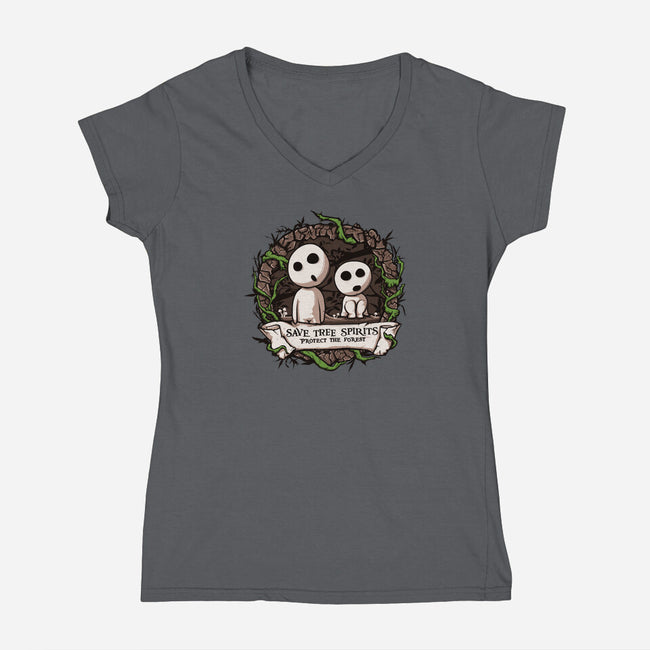 Save The Tree Spirits-womens v-neck tee-ducfrench