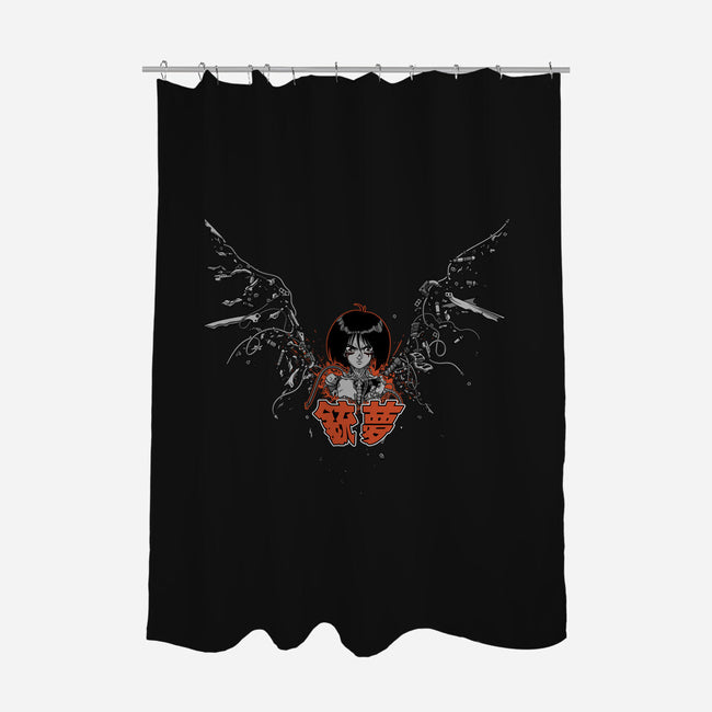 Scrapyard Angel-none polyester shower curtain-Kat_Haynes