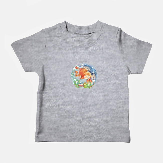 Sea Sisters-baby basic tee-littlebird.bigwolf