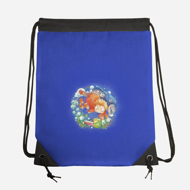 Sea Sisters-none drawstring bag-littlebird.bigwolf