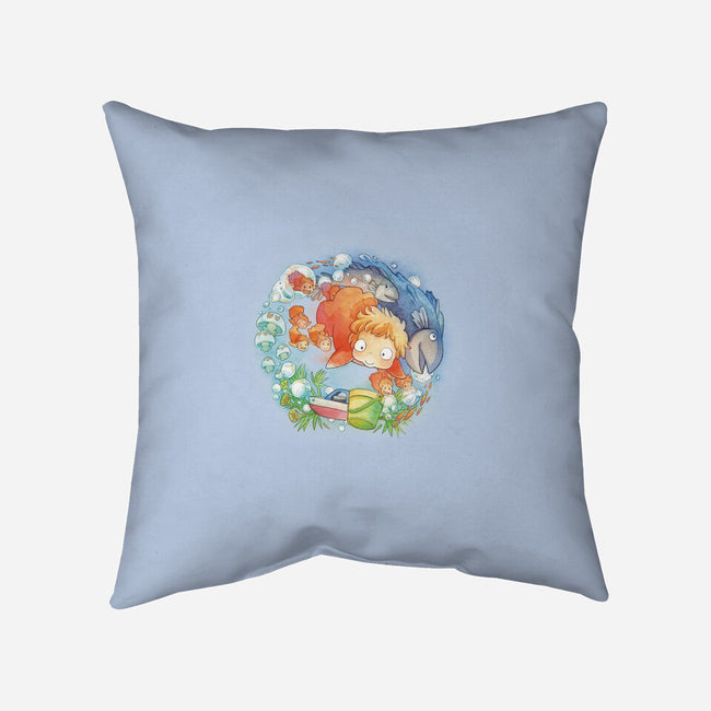 Sea Sisters-none removable cover throw pillow-littlebird.bigwolf
