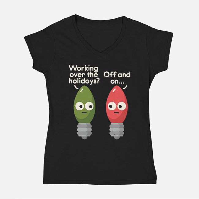 Seasonal Employment-womens v-neck tee-David Olenick