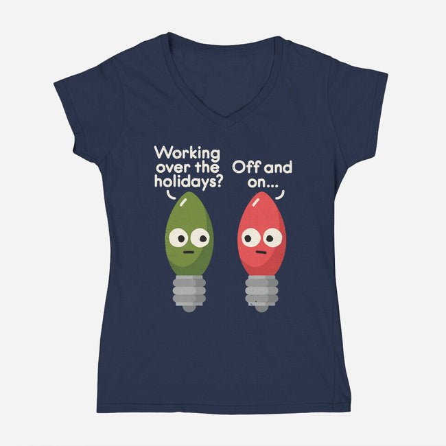 Seasonal Employment-womens v-neck tee-David Olenick