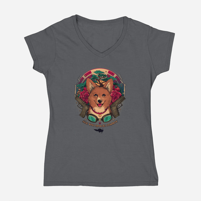 See You Space Cowboy-womens v-neck tee-MeganLara