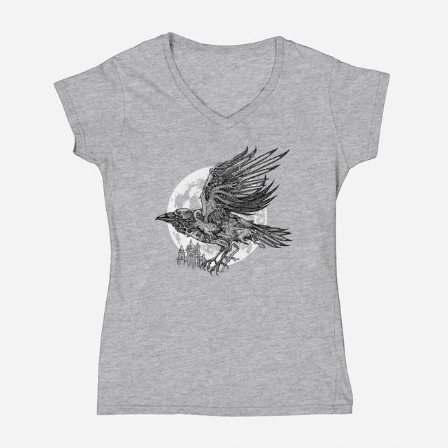 Send a Raven-womens v-neck tee-Jonito