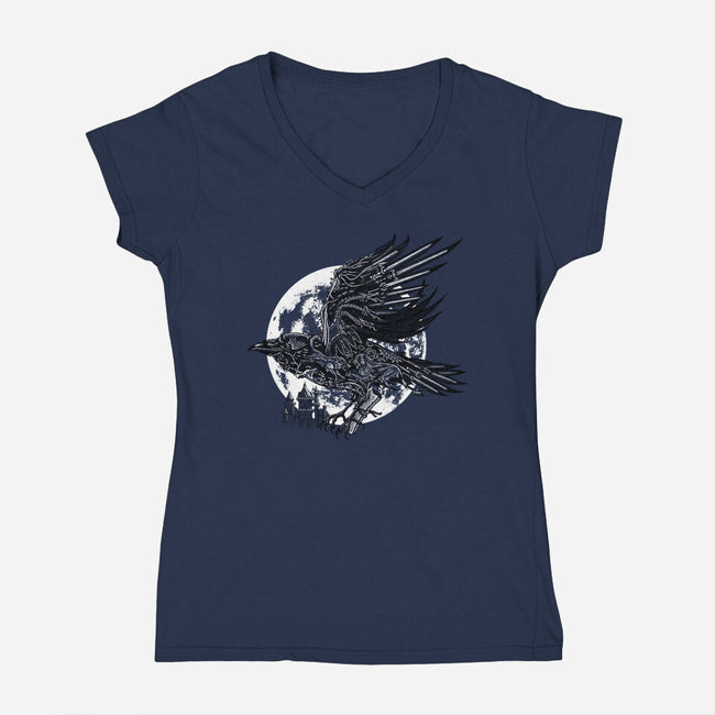 Send a Raven-womens v-neck tee-Jonito