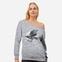 Send a Raven-womens off shoulder sweatshirt-Jonito