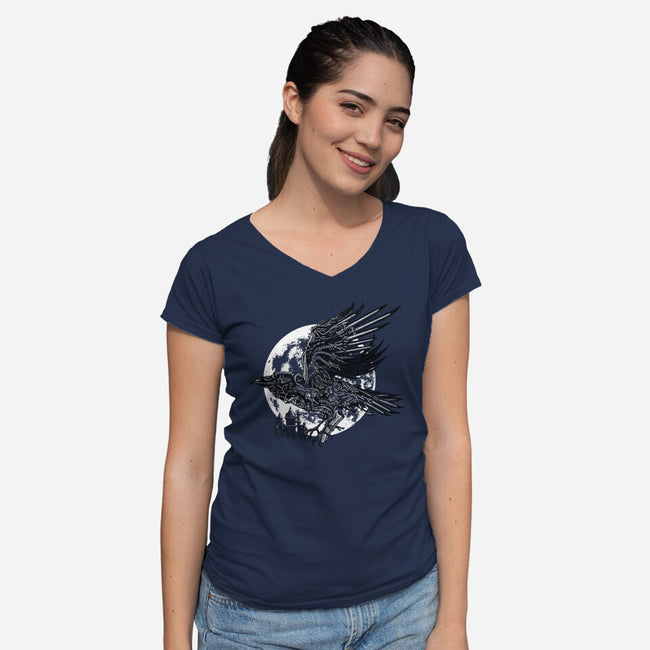 Send a Raven-womens v-neck tee-Jonito