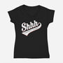 Shhh, Nobody Cares-womens v-neck tee-mannypdesign