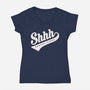 Shhh, Nobody Cares-womens v-neck tee-mannypdesign