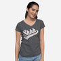 Shhh, Nobody Cares-womens v-neck tee-mannypdesign