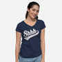 Shhh, Nobody Cares-womens v-neck tee-mannypdesign