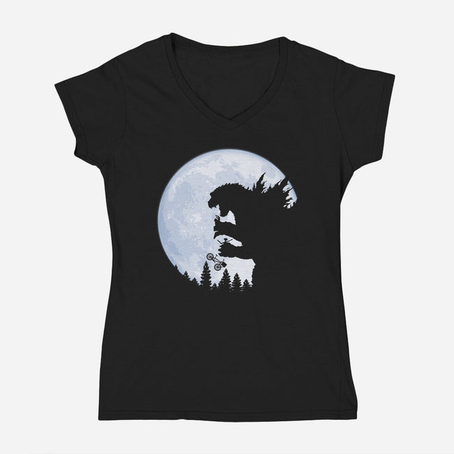 Shin Gojira-womens v-neck tee-maped