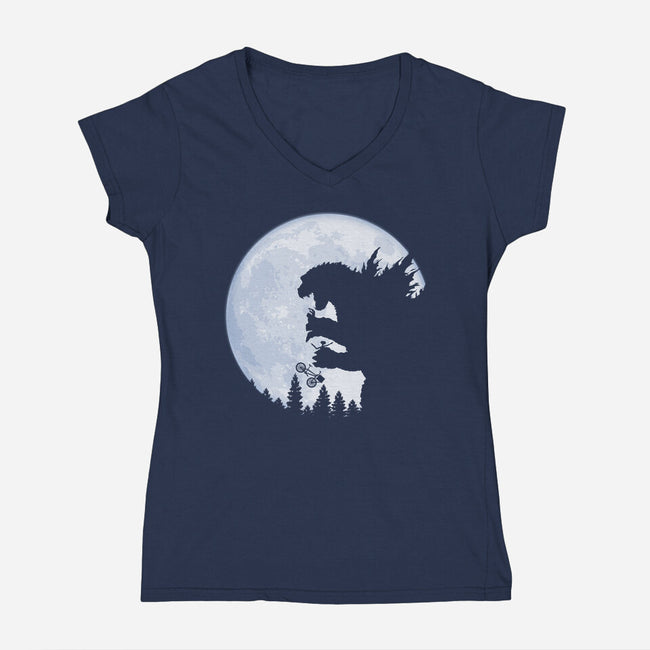 Shin Gojira-womens v-neck tee-maped