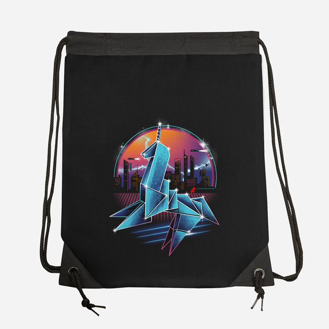 Silver Origami-none drawstring bag-vp021