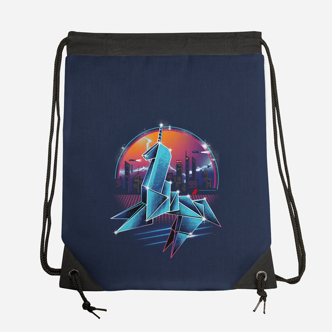 Silver Origami-none drawstring bag-vp021