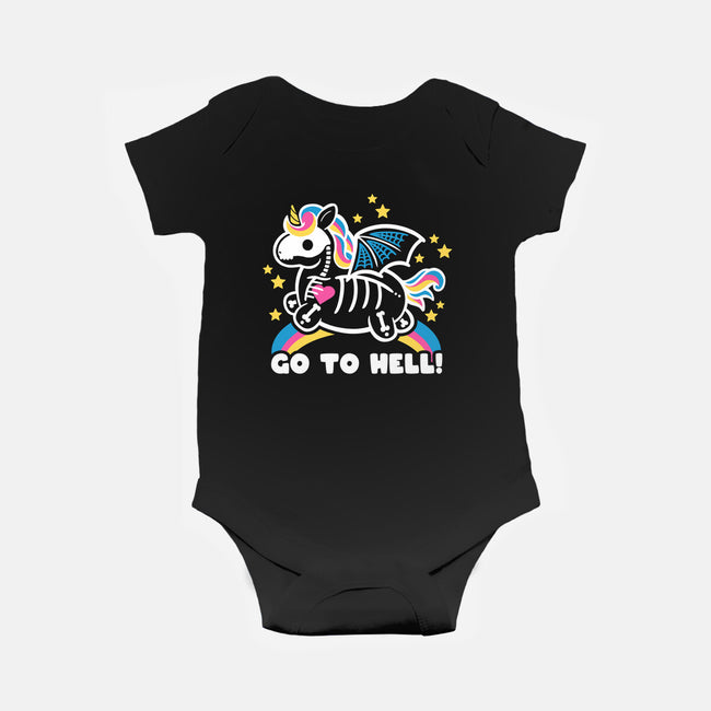 Skeleton Unicorn-baby basic onesie-NemiMakeit