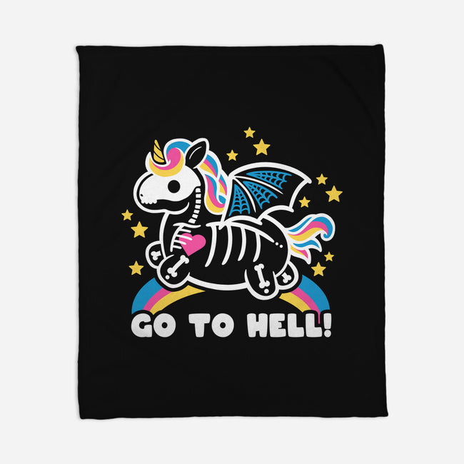 Skeleton Unicorn-none fleece blanket-NemiMakeit