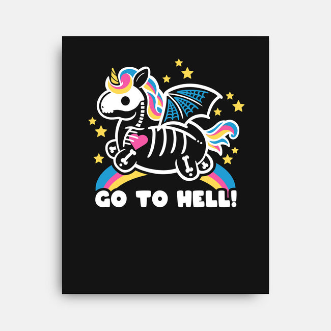Skeleton Unicorn-none stretched canvas-NemiMakeit