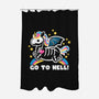 Skeleton Unicorn-none polyester shower curtain-NemiMakeit