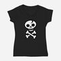 Skull and Crossbones-womens v-neck tee-wotto