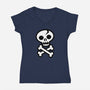 Skull and Crossbones-womens v-neck tee-wotto