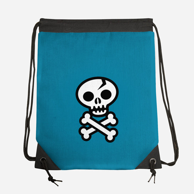 Skull and Crossbones-none drawstring bag-wotto