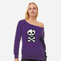 Skull and Crossbones-womens off shoulder sweatshirt-wotto