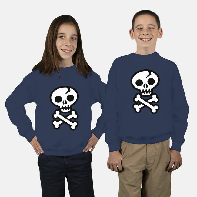 Skull and Crossbones-youth crew neck sweatshirt-wotto