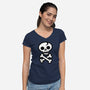 Skull and Crossbones-womens v-neck tee-wotto